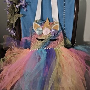 Colorful Unicorn Tutu Dress with Sequins